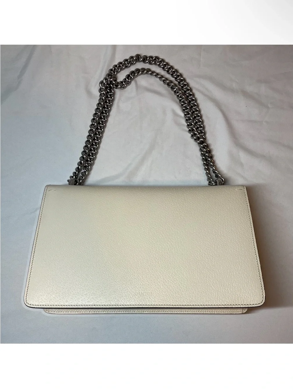 Gucci Dionysus Medium Leather Cream Shoulder Bag with Silver Detail - Picture 10 of 10